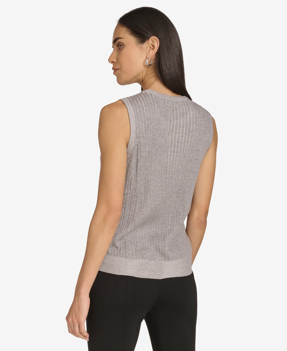 Calvin Klein Petite Sleeveless Sweater Knit Top -Cream