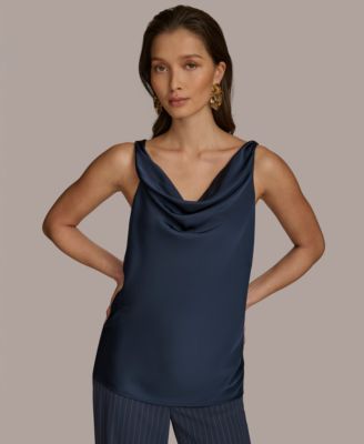 Donna Karan New York - Women's Cowl-Neck Satin Tank Top
