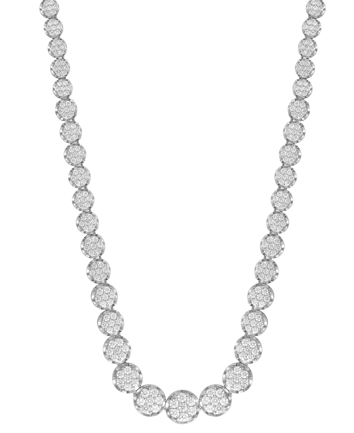 Macy's Diamond Cluster Necklace (5 Ct. T.w.) In 14k White Gold In White Gold