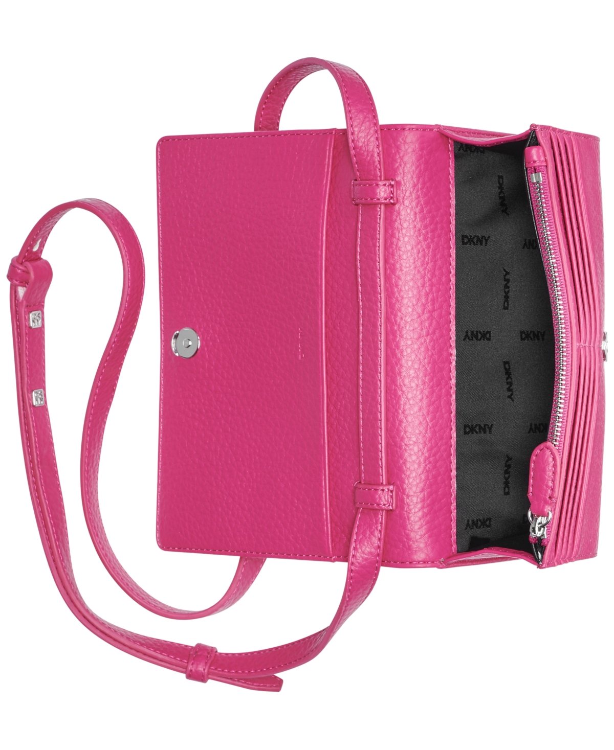 Shop Dkny Etta Mini Wallet On A String In Berry
