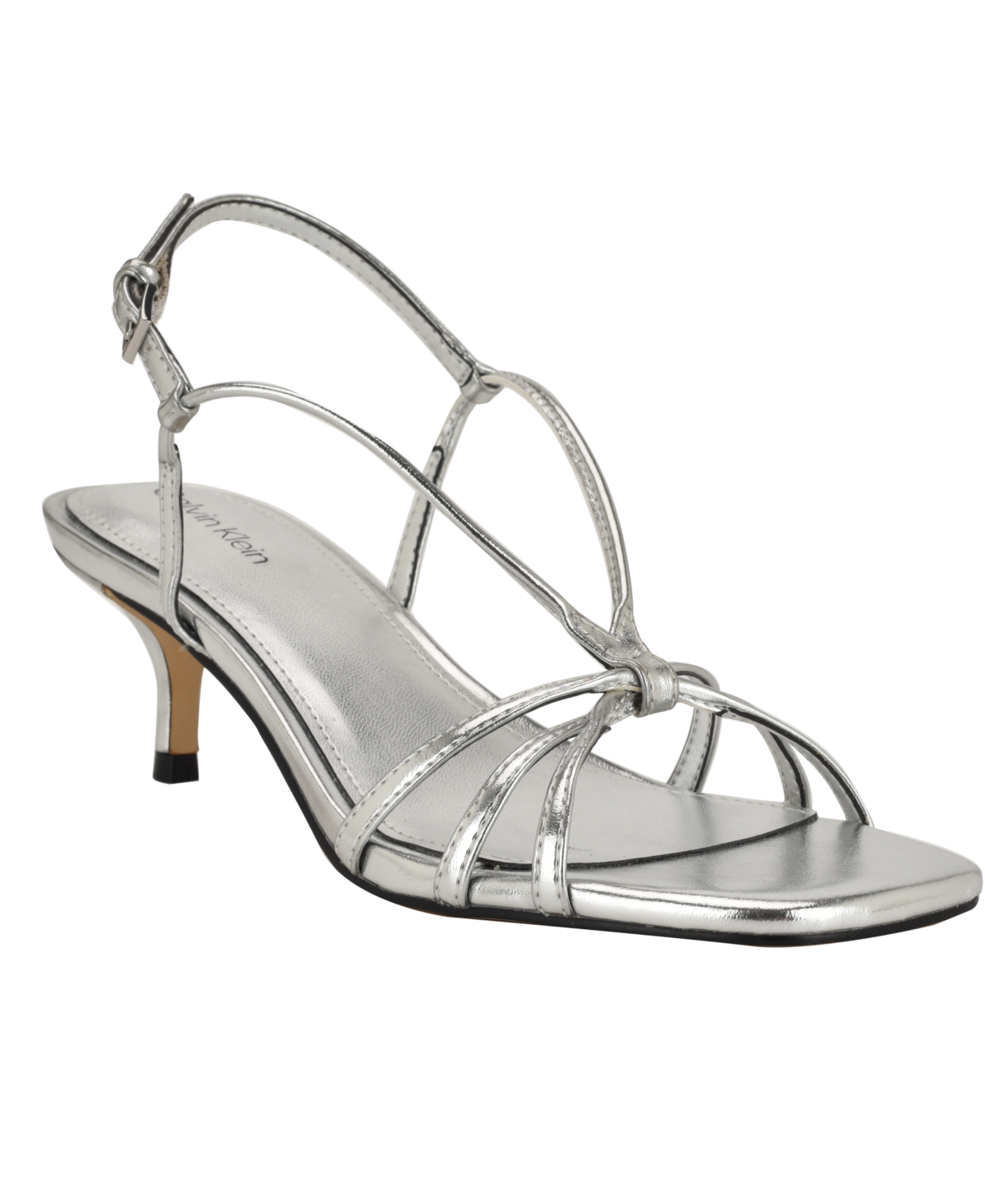 Calvin Klein Ishaya Ankle Strap Sandal In Silver
