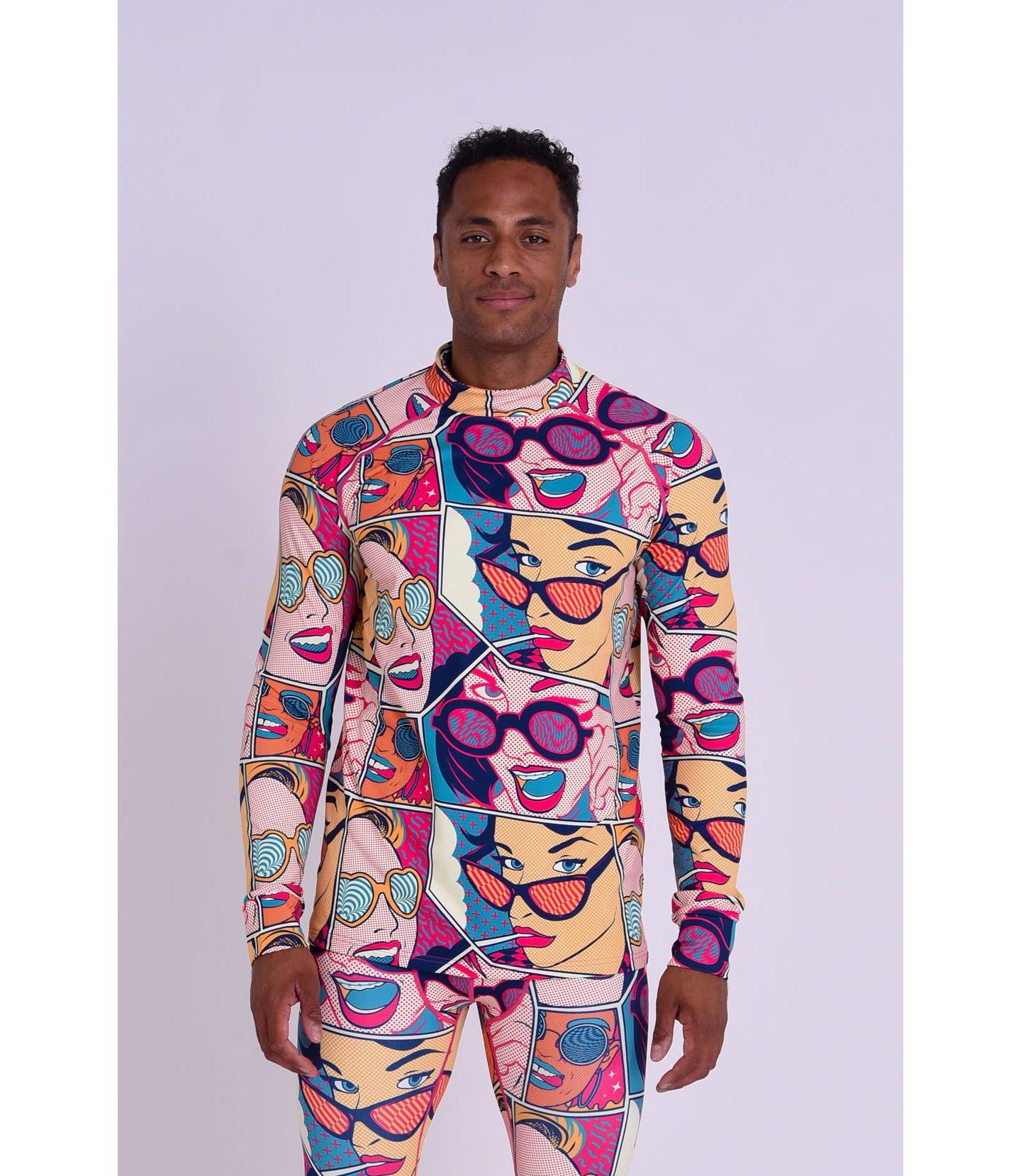 Мужской топ OOSC Baselayer - Comic Book Candy, цвет: Colorful Pop Art Design — фото 1