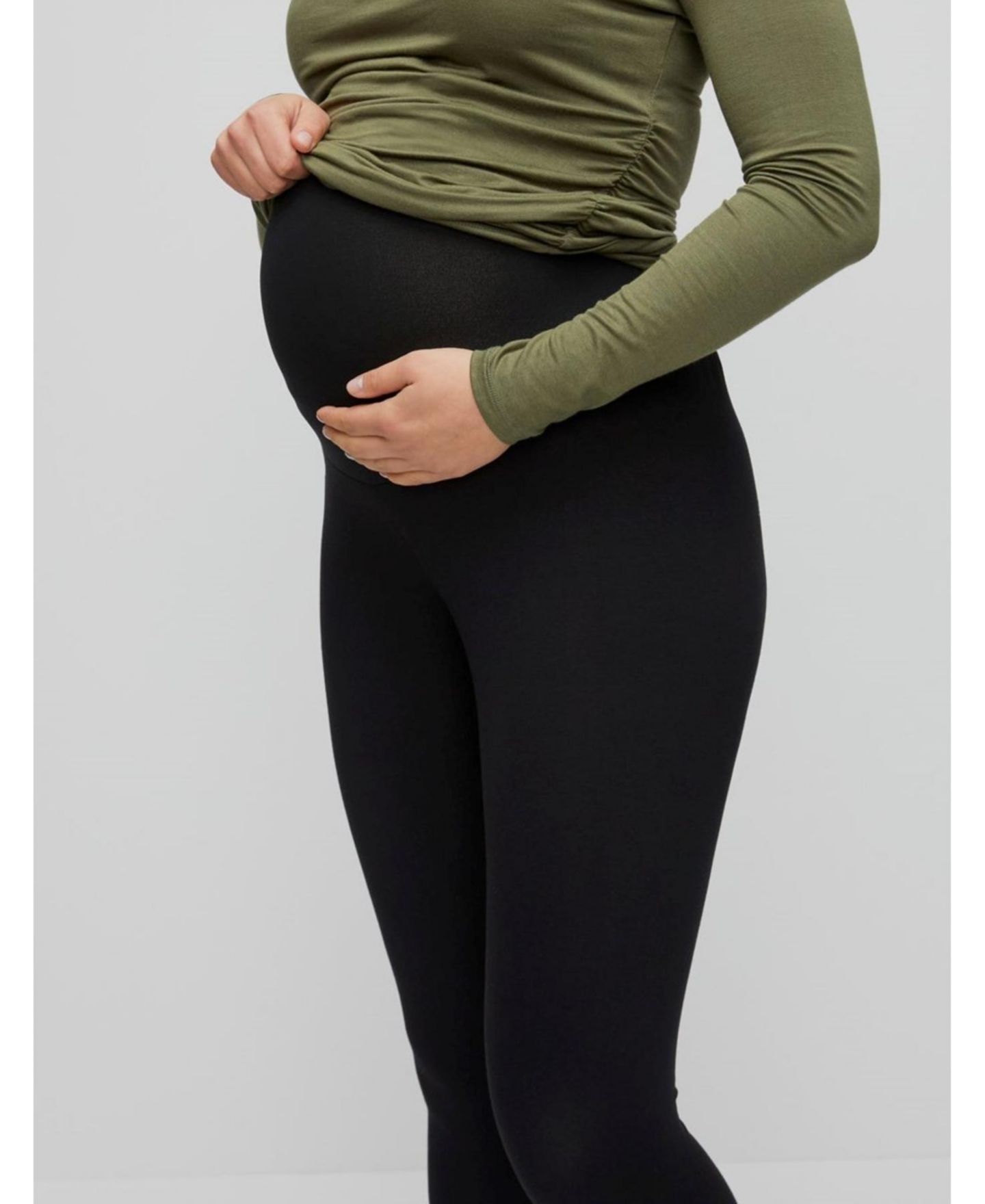 Женские леггинсы Motherhood Maternity Basic Secret Fit Belly Crop Leggings - Black - Size: Large - Motherhood, цвет: Чёрный — фото 3