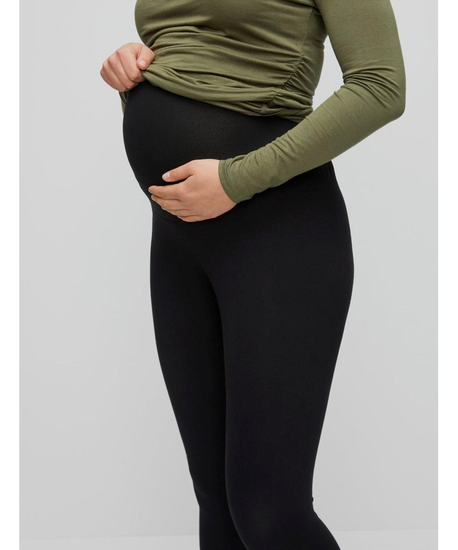 Women's Basic Secret Fit Belly Crop Leggings - Black - Size: Large - Motherhood
