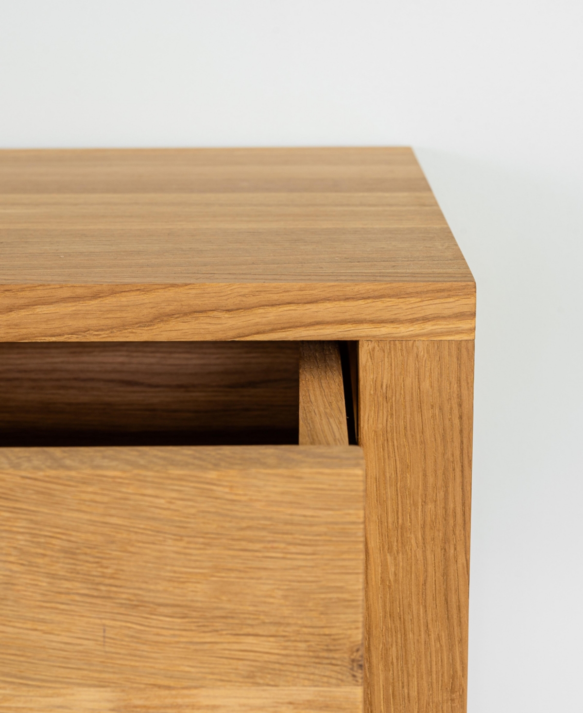 Woodek Solid Oak Nightstand With Drawer Medium, Unfinished Oak - Bedside Table For Bedroom