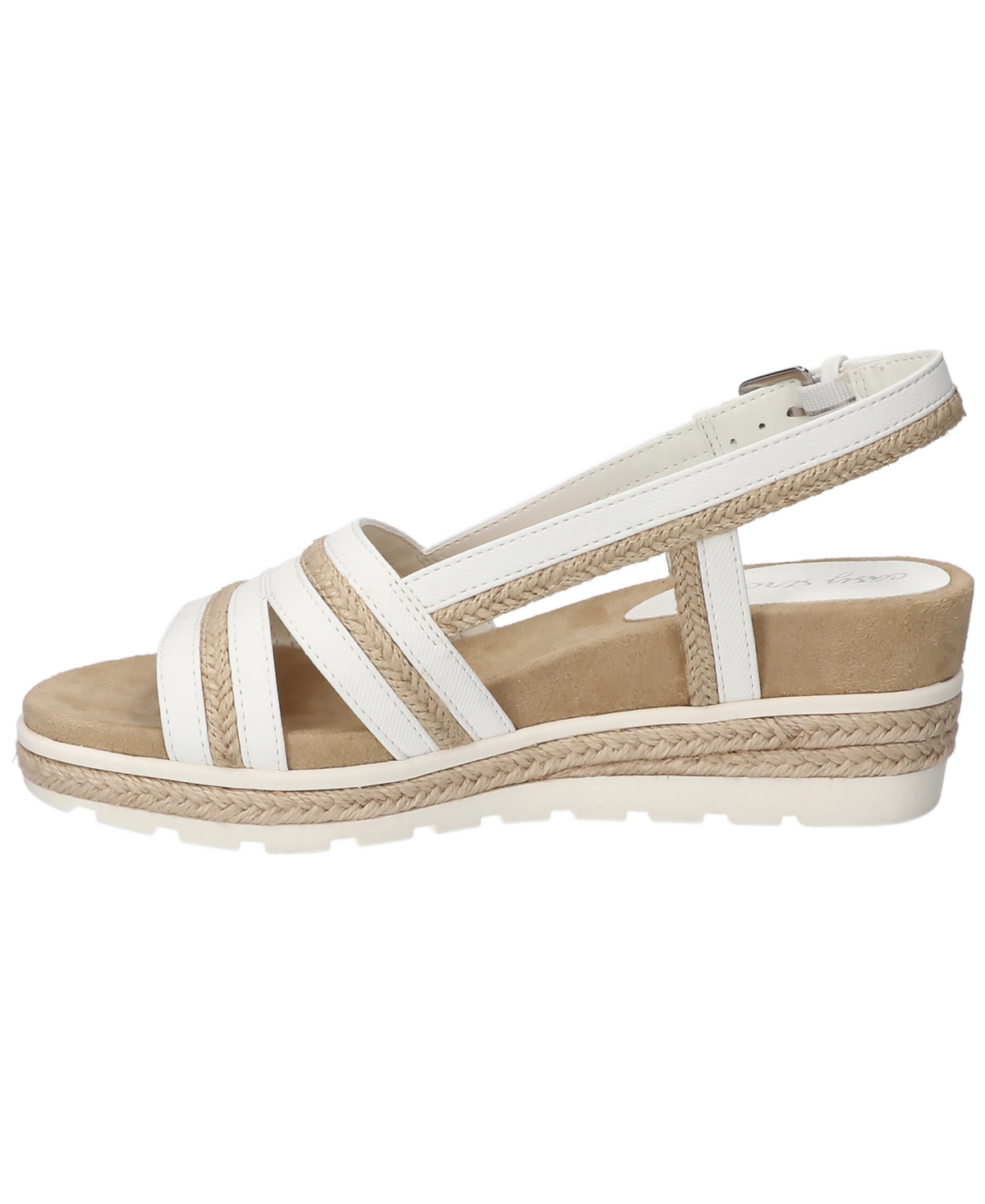 Easy Street Women's Mel Wedge Heel Sandals In White