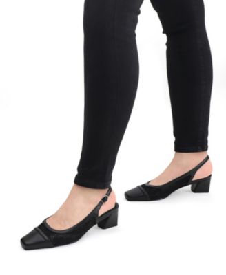 Women's Fortune Square Toe Slingback Pumps