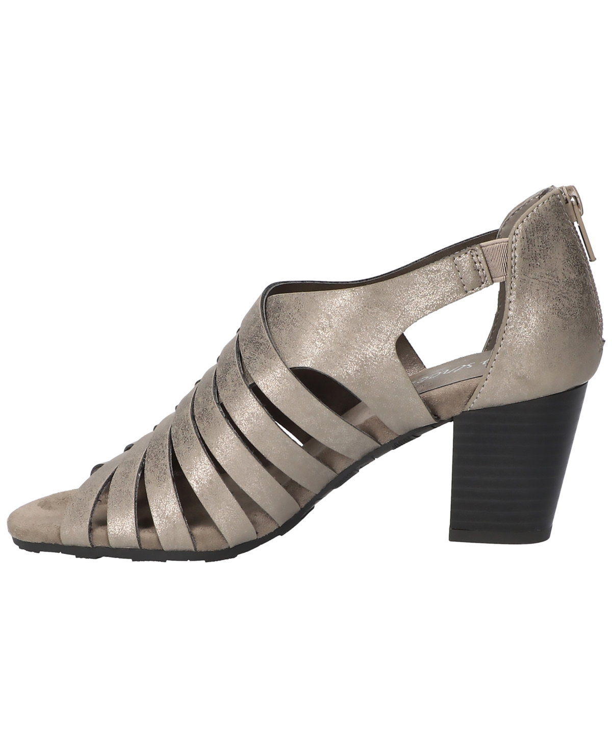 Shop Easy Street Women's Vanni Block Heel Sandals In Pewter