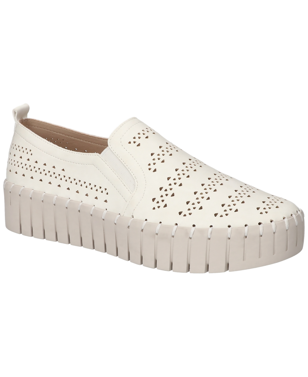 Shop Easy Street Women's Peppy Slip-on Platform Sneakers In White