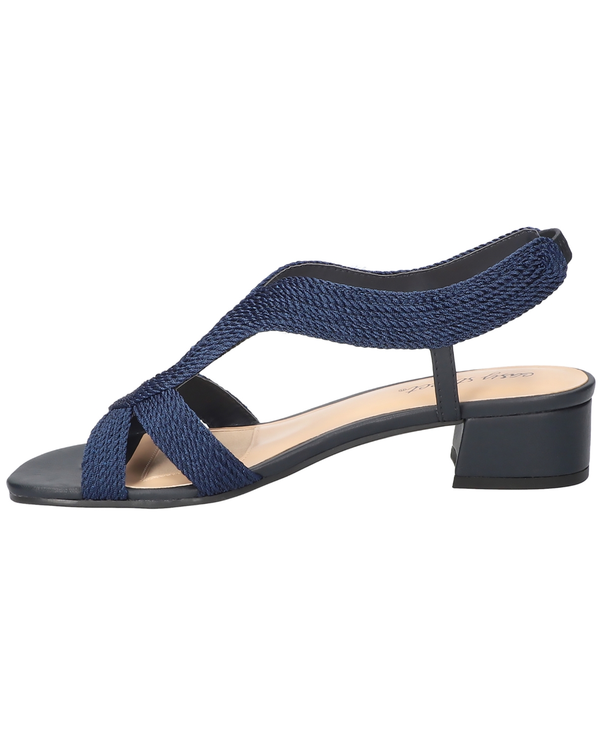 Shop Easy Street Women's Festival Block Heel Sandals In Navy Woven