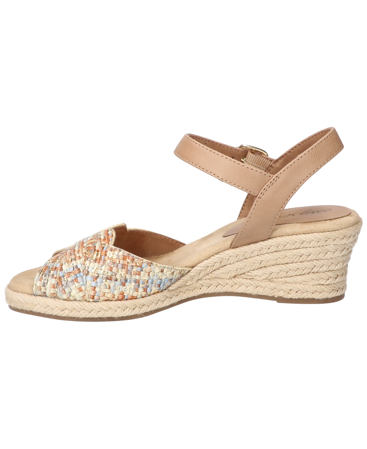 Shop Easy Street Women's Miramar Espadrille Wedge Heel Sandals In Pastel Multi Woven