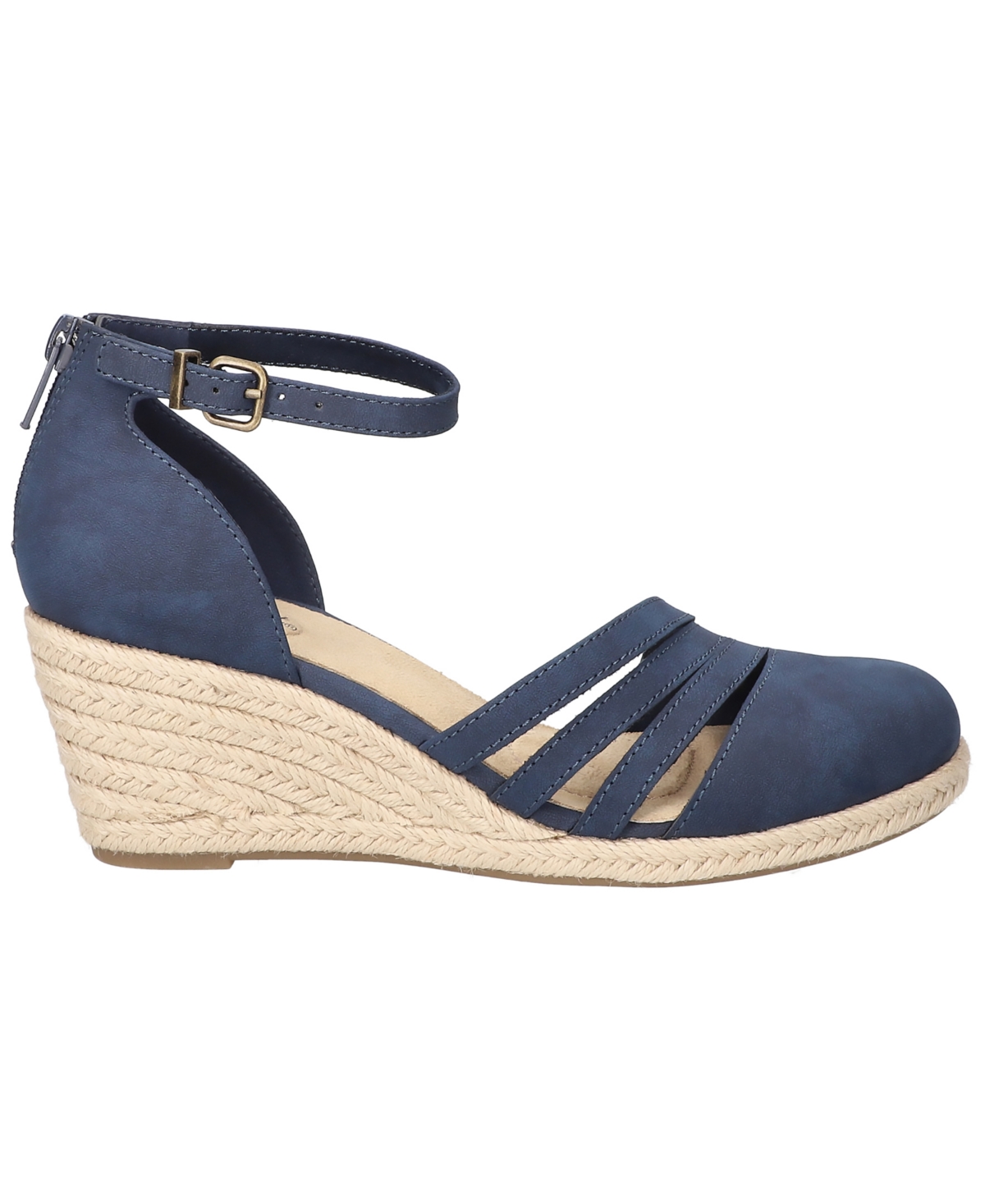 Shop Easy Street Women's Daytona Espadrille Wedge Sandals In Navy