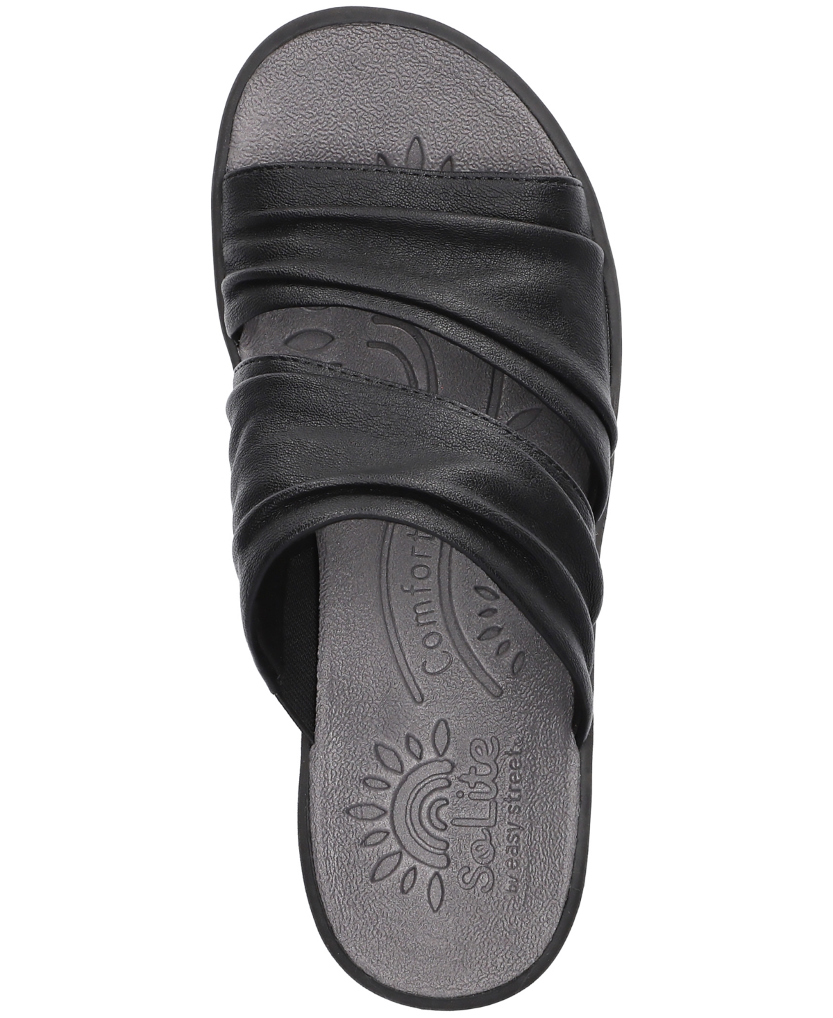 Shop Easy Street Women's Seeker Wedge Heel Sandals In Black
