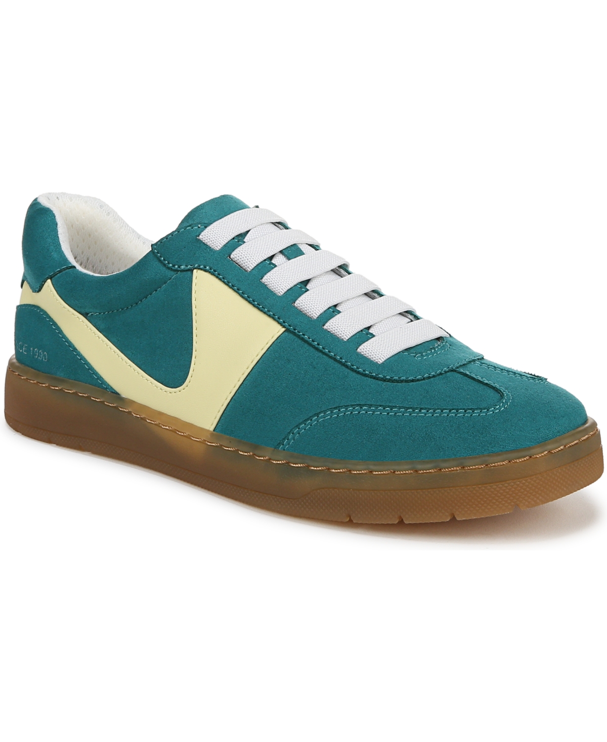 Franco Sarto Women's Ponti Lace Up Low Top Sneakers In Teal Green Fabric