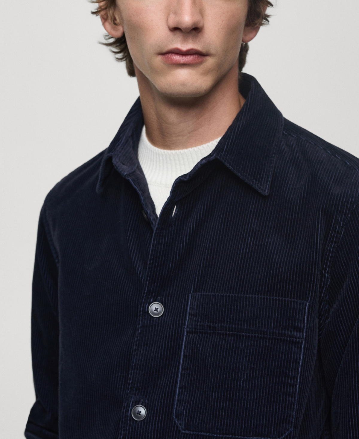 Mango Men's Pockets Detail Corduroy Overshirt