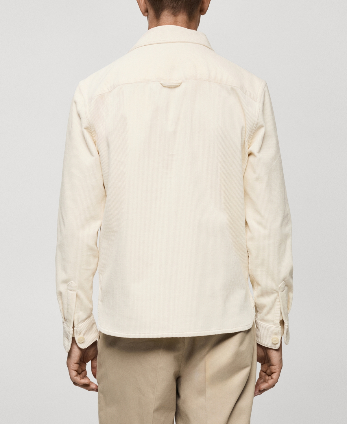Mango Men's Corduroy Pockets Overshirt In Off White