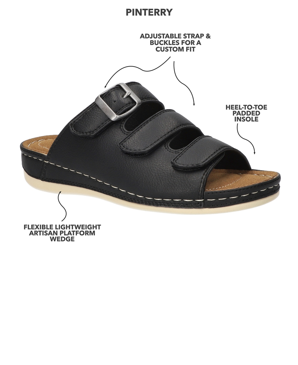 EASY STREET WOMEN'S PINTERRY COMFORT SLIDE SANDALS 