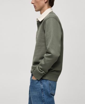 Men's Front Text Polo Sweatshirt