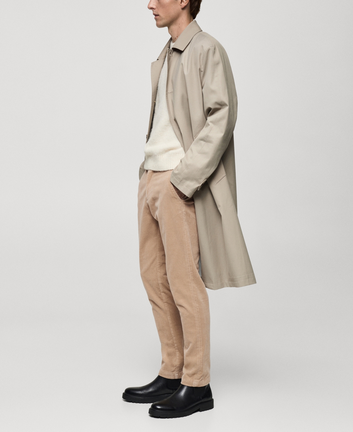 Mango Men's Slim-fit Corduroy Pants In Beige
