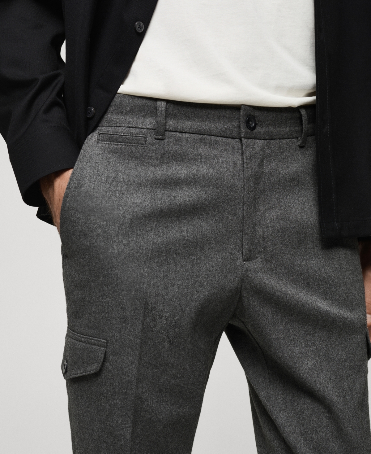 Mango Men's Flannel Cargo Pants