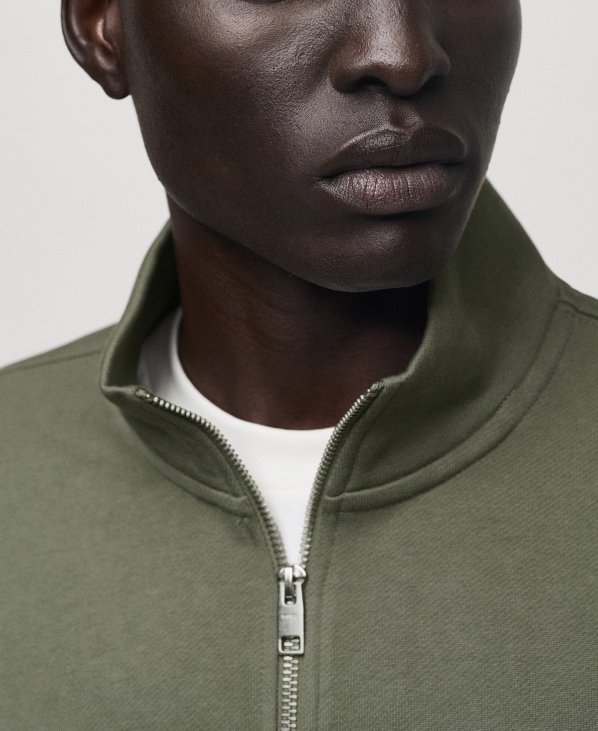 Mango Men's Half-Zip Cotton Sweater