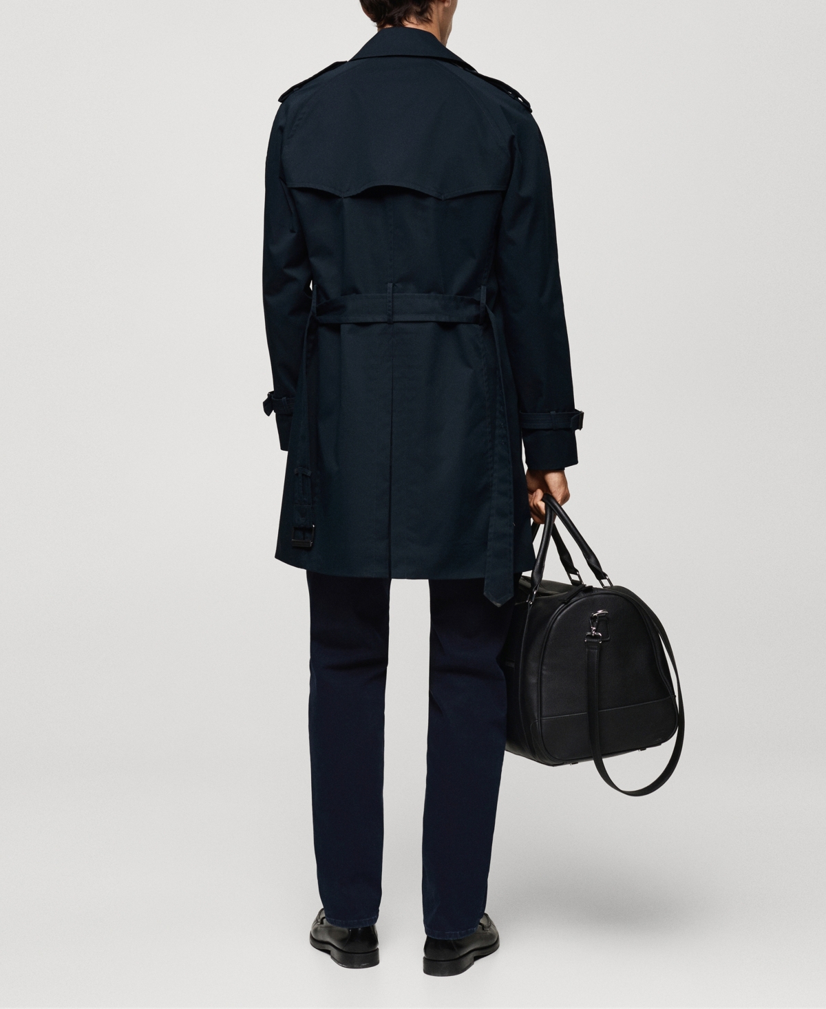 Mango Men's Belted Water-repellent Trench Coat In Dark Navy