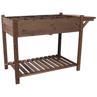 8-Pocket Raised Garden Bed with Foldable Table