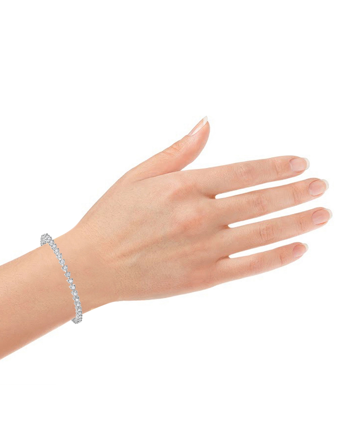 Macy's Diamond Tri Prong-set Tennis Bracelet (2-3/8 Ct. T.w.) In 10k White Gold In White Gold