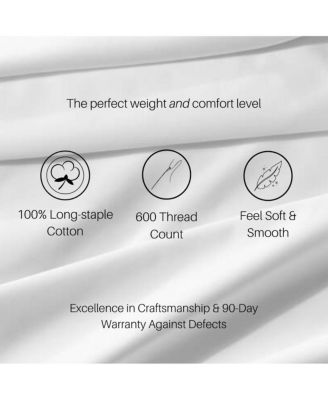 600-Thread Count Solid Cotton 4-Pc. Sheet Set, King