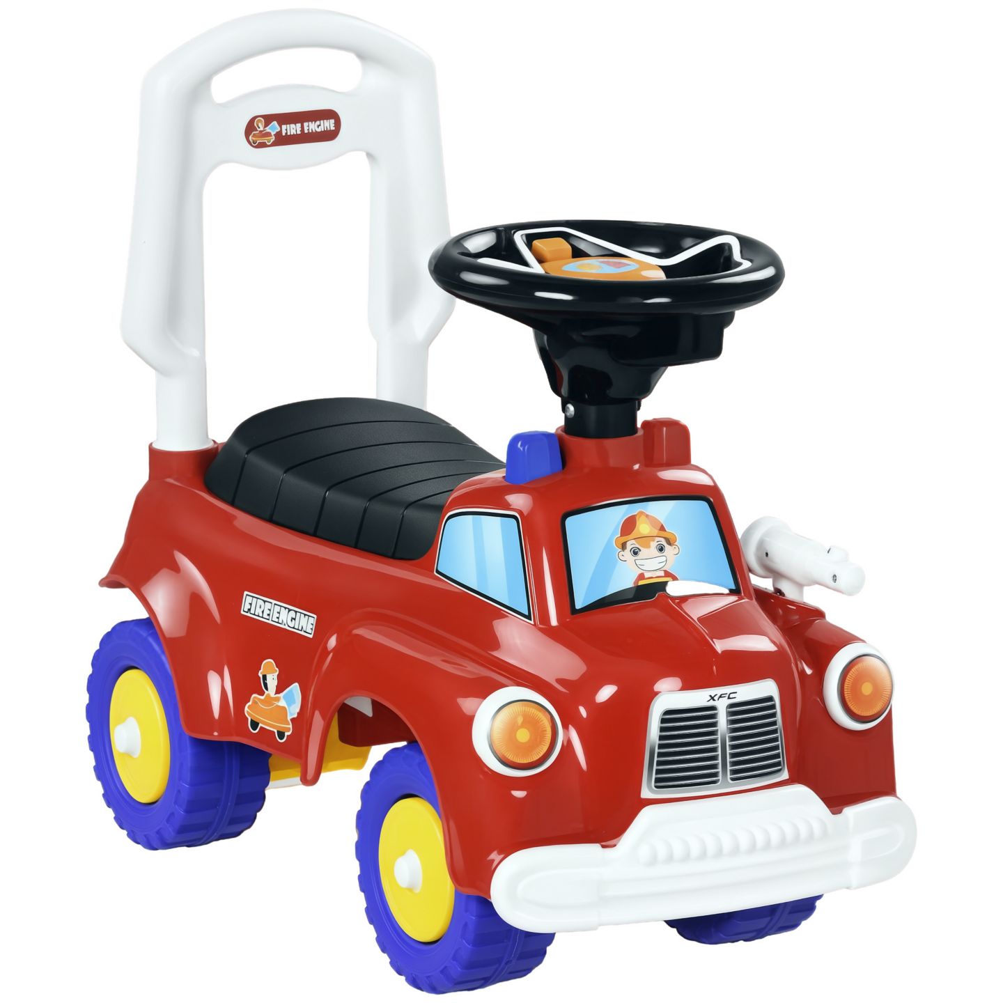 Детская игрушка Qaba Toddler Ride on Fire Truck with Music, Horn, Under Seat Storage, цвет: Красный — фото 1