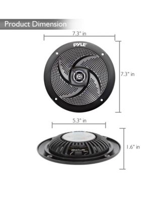 6.5'' Low-Profile Waterproof Marine Speakers, 240W, Black (Pair)