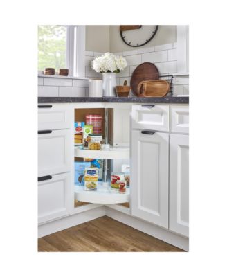 24'' Lazy Susan Pie-Cut Polymer Two-Shelf, White, LD-2942-24-11-1