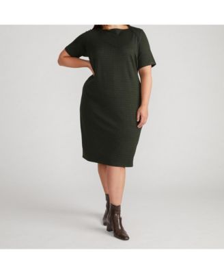 Plus Size Envelope Neck Ponte Dress