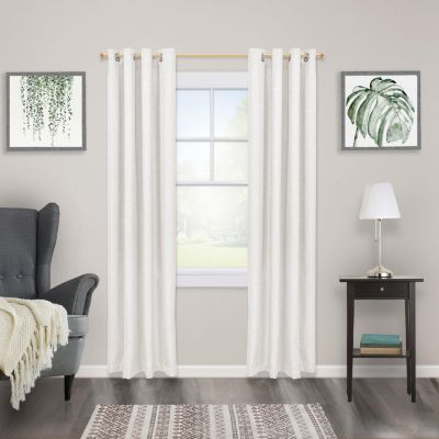 Augusta 5/8 Inch Decorative Window Curtain Rod in Burnished Brass - Adjustable and Stylish Curtain Hardware