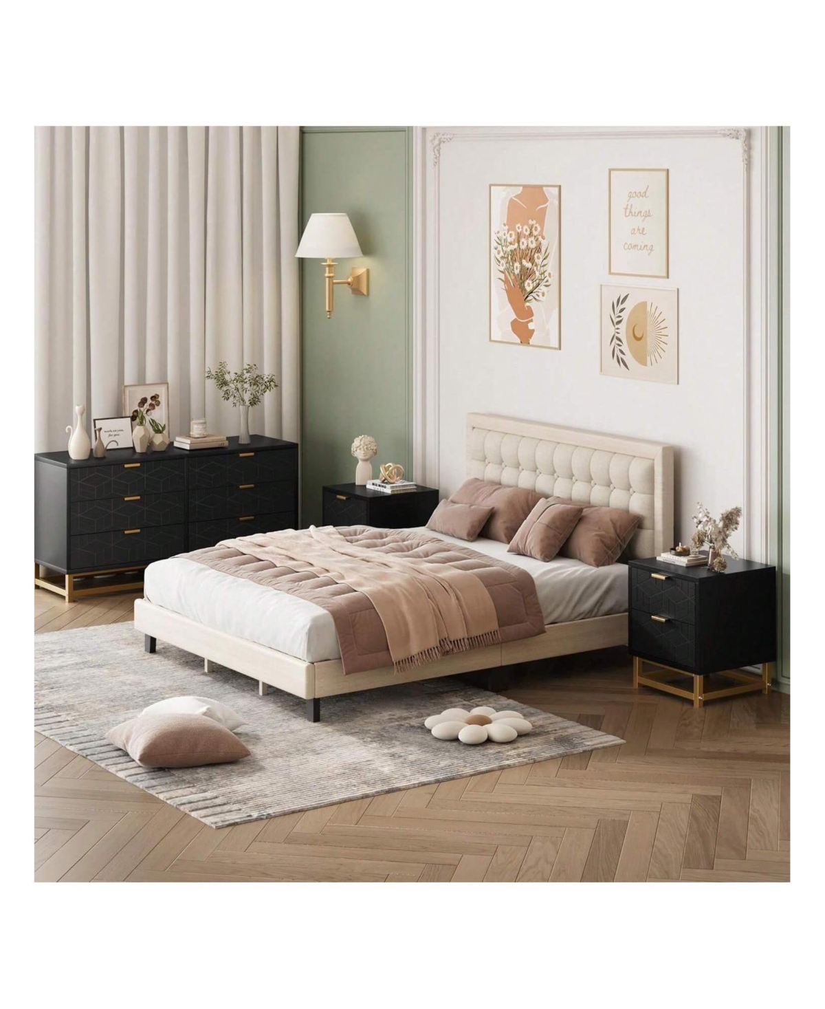 gaomon Dresser For Bedroom, Large 6/7 Drawer Dresser Organizer With Golden Metal Handle And Legs, Modern Chest Of Drawers, Large Dresser For Closet, H