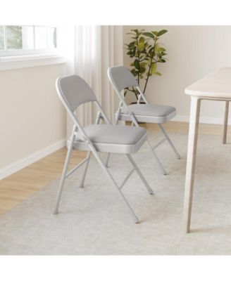 2-Pack Folding Chairs, Padded Seat & Back, Metal Frame, 350 lbs Capacity, for Home, Office, Indoor/Outdoor Use