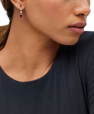 Lab Grown Emerald (2-3/4 ct. t.w.) & Lab Grown Diamond (3/4 ct. t.w.) Drop Earrings in 14k Gold (Also in Lab Grown Ruby & Lab Grown Sapphire)