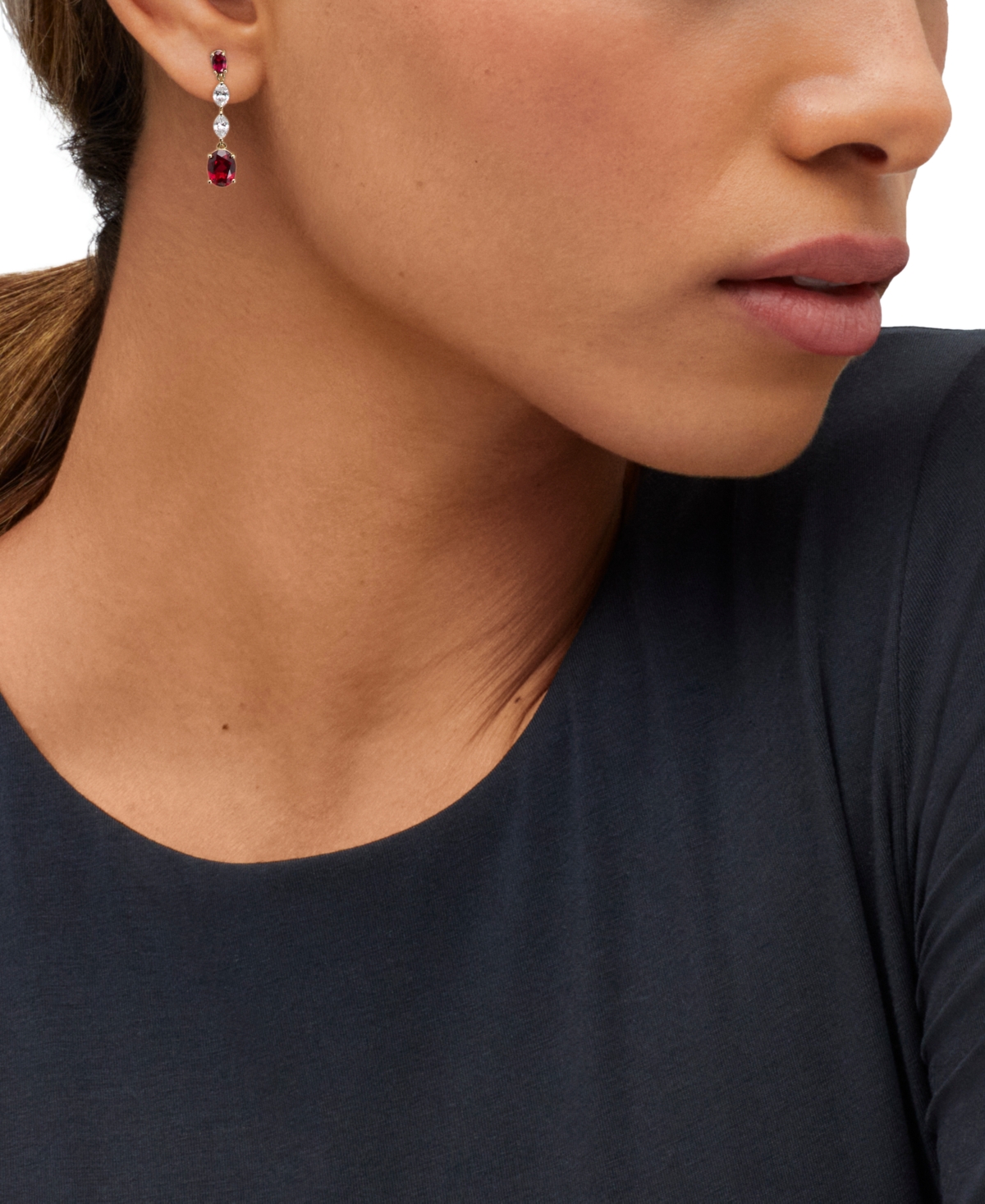 Grown With Love Lab Grown Emerald (2-3/4 Ct. T.w.) & Lab Grown Diamond (3/4 Ct. T.w.) Drop Earrings In 14k Gold (als In Ruby