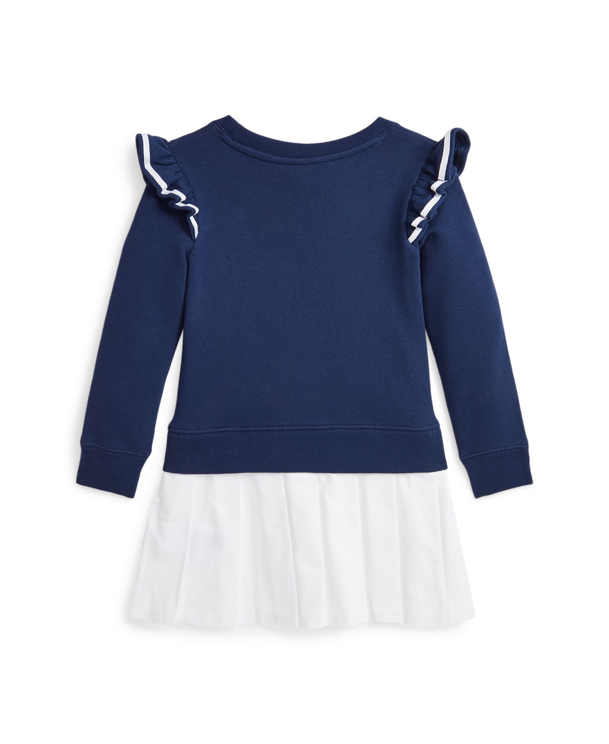 Polo Ralph Lauren Toddler and Little Girls Woven-Skirt Terry Dress - Newport Navy with White