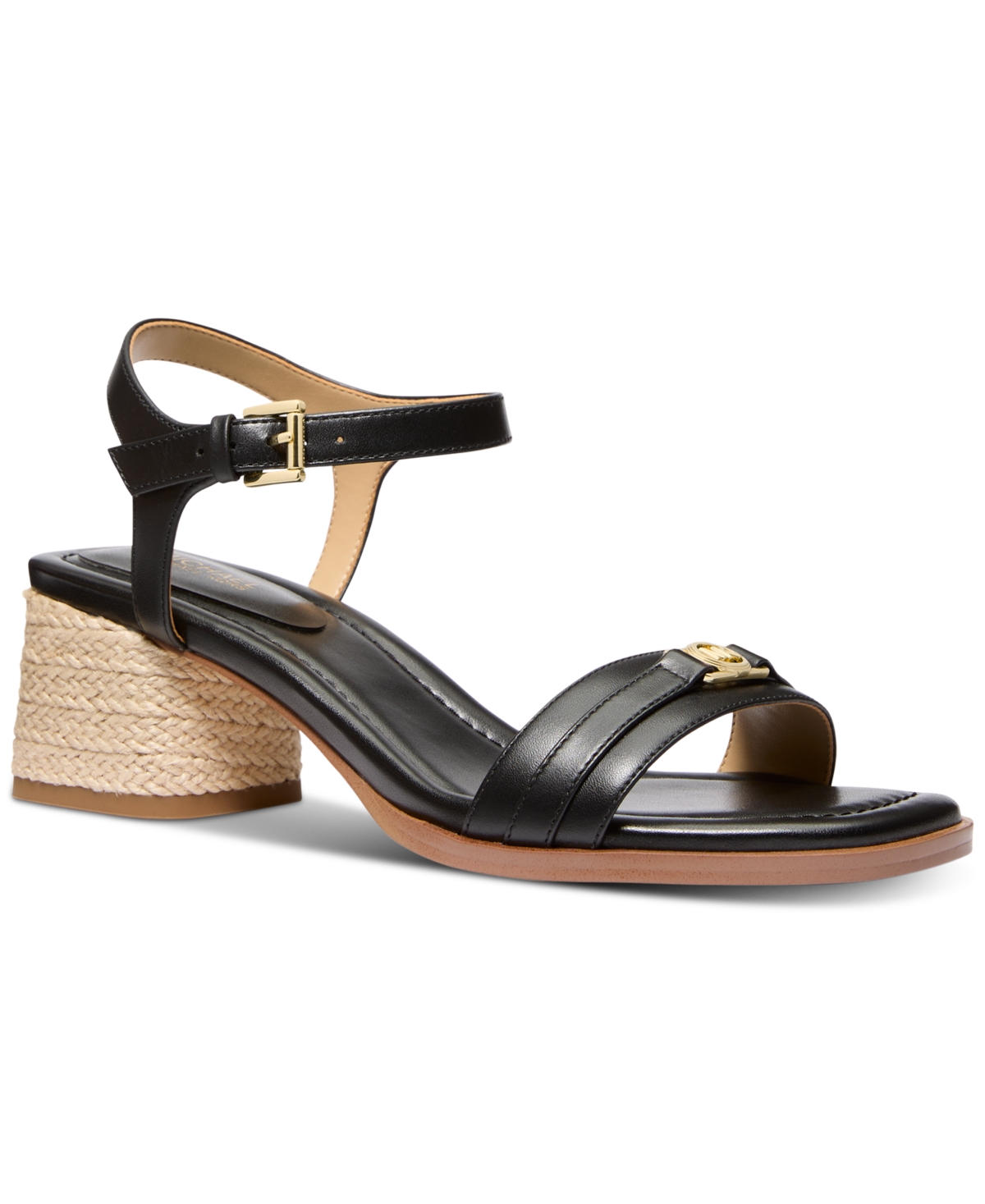 Shop Michael Kors Michael  Women's Mandy Mid-heel Sandals In Black
