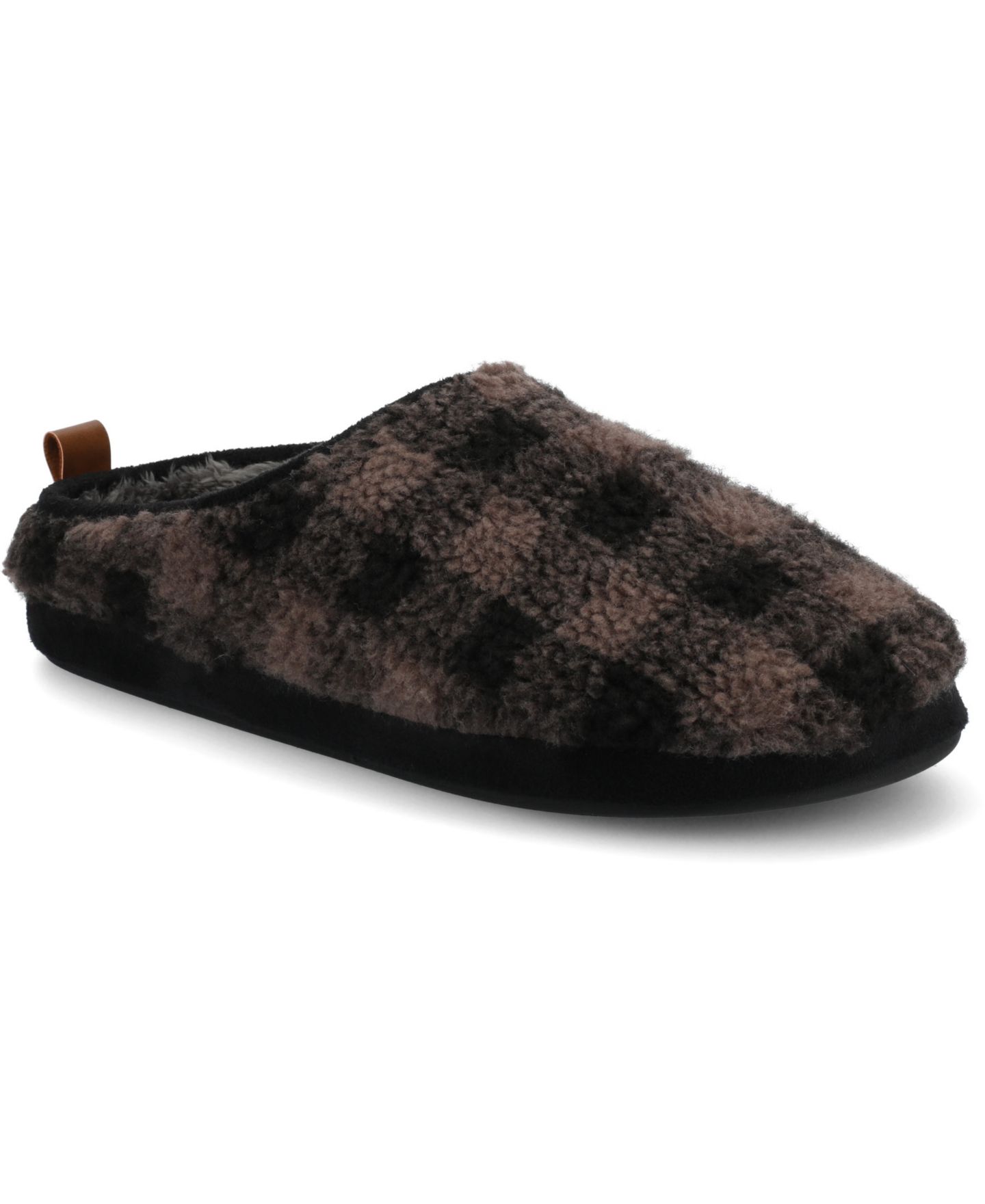 Мужские тапочки Vance Co. Roland Fleece Shearling Slide Slipper, цвет: Чёрный — фото 1