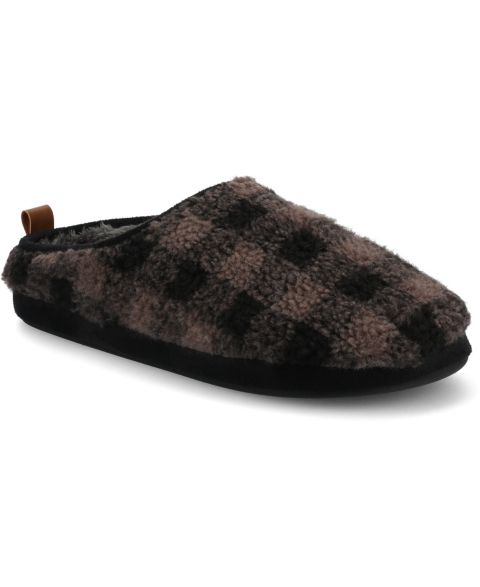 Мужские тапочки Vance Co. Roland Fleece Shearling Slide Slipper, цвет: Чёрный