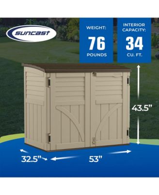 34 Cubic Feet Horizontal Compact Storage Shed for Outdoor Spaces, Sand