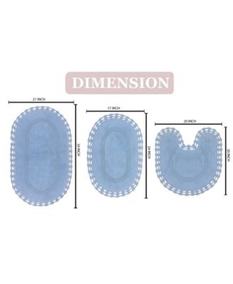 Hampton Crochet Reversible 3-Pc. Bath Rug Set