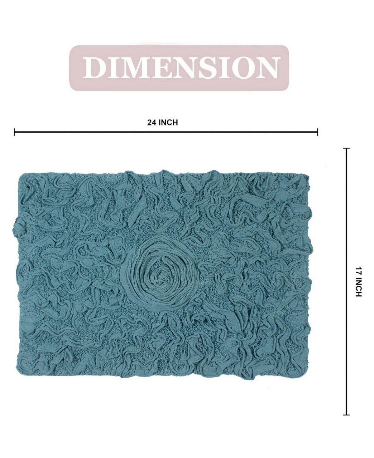 Home Weavers Modesto Bath Rug, 17" X 24" In Turquoise