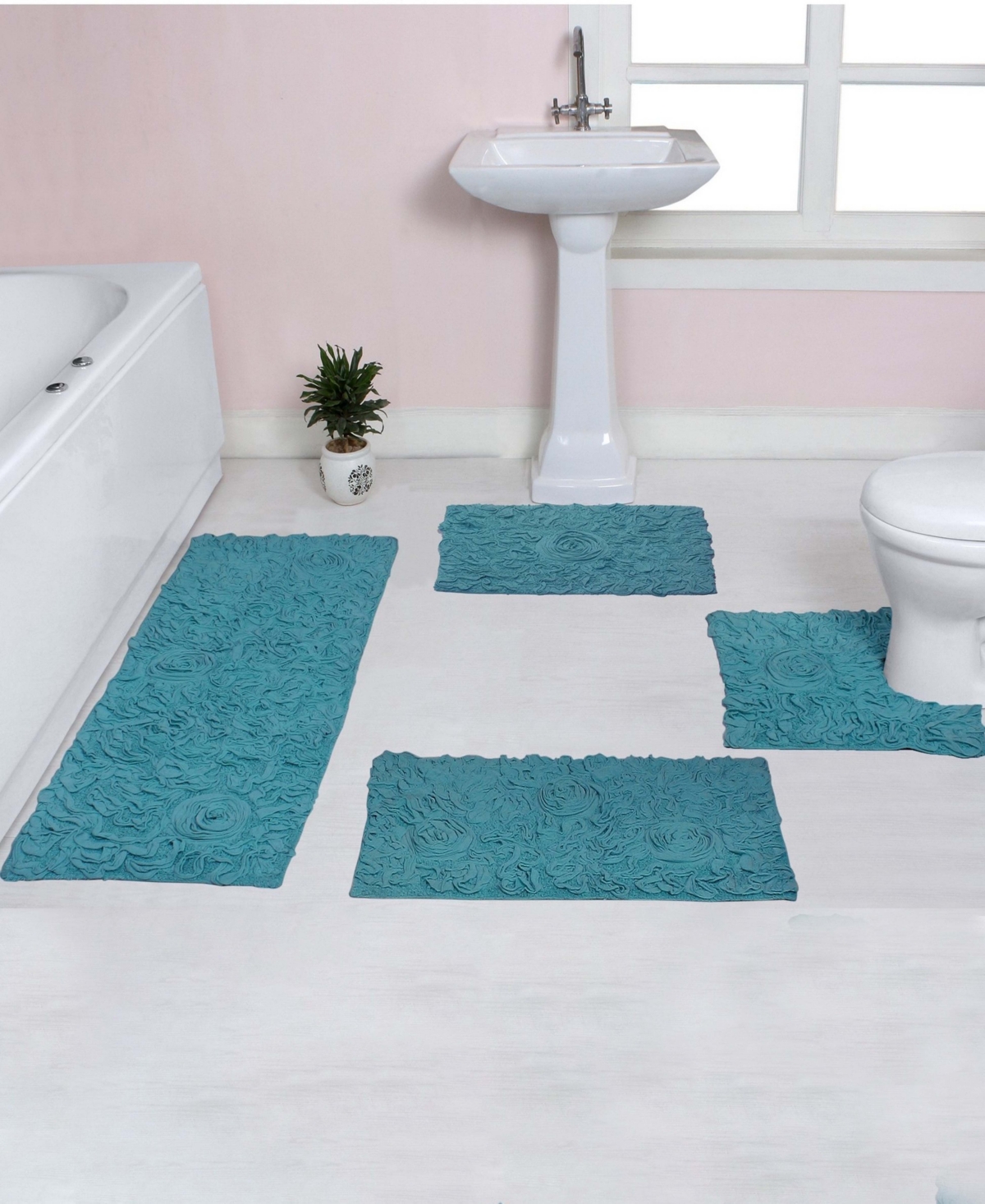 Home Weavers Bell Flower -Pc. Bath Rug Set