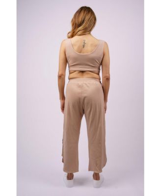 Women's Adaptive Pants With Full Side Seam Opening And Side Loops