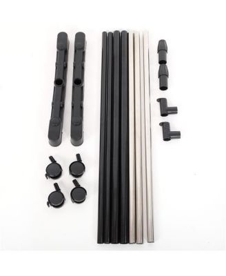 Vertical & Horizontal Stretching Clothes Rack with Shoe Shelf - Single-Bar Design