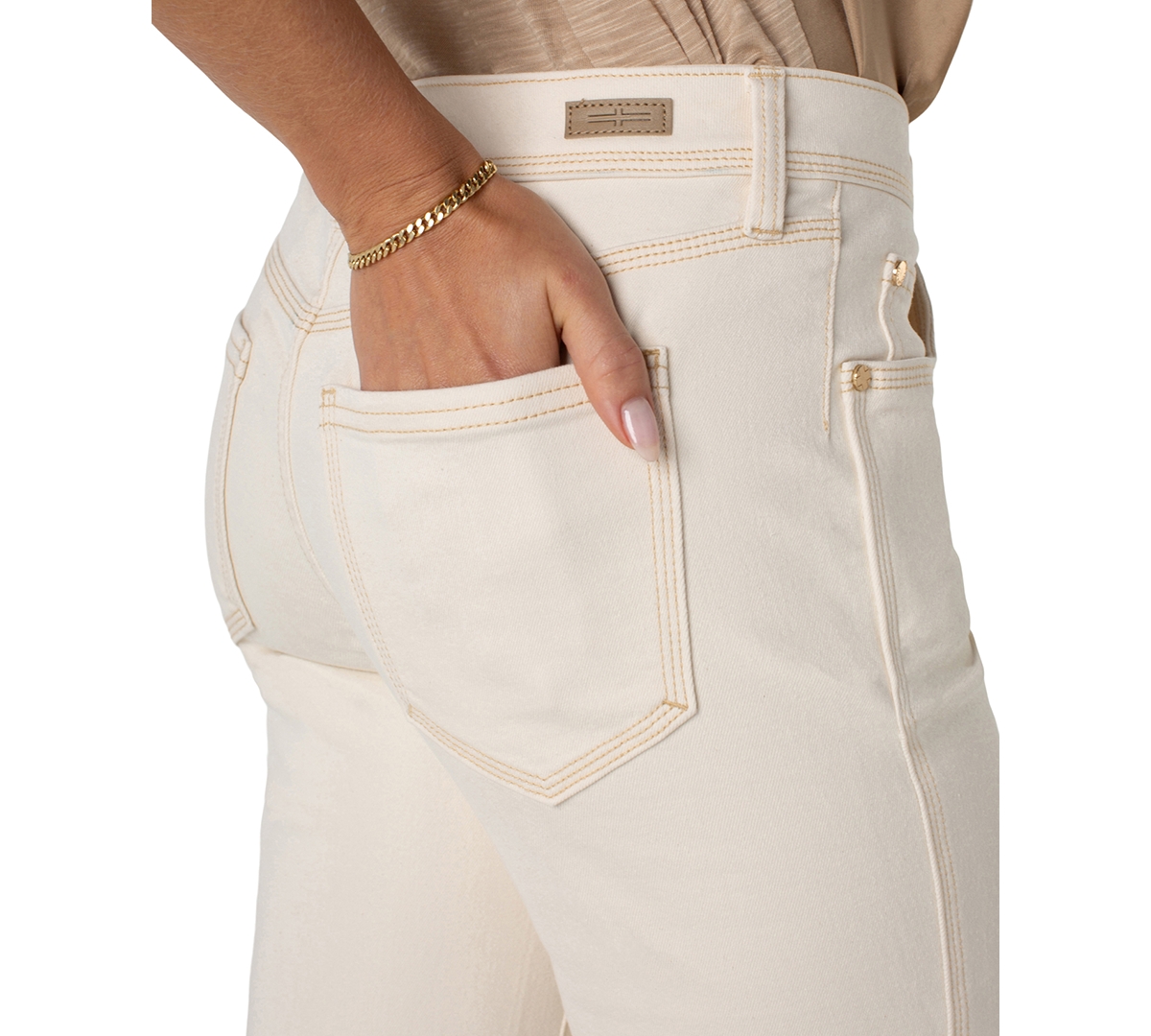 Shop Liverpool Los Angeles Women's Kennedy Cropped Straight-leg Jeans In Seaside Dunes