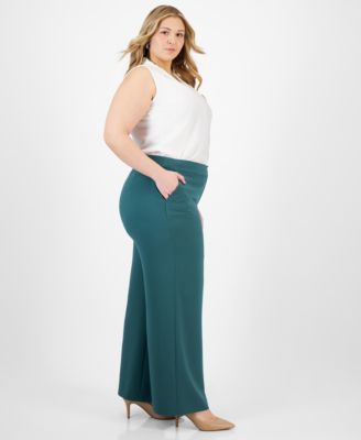 Plus Size Mid-Rise Wide-Leg Pants